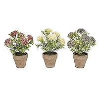Pure Garden Artificial Topiary Trees Faux Flowers-Assorted Natural Lifelike 10