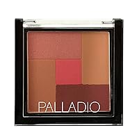 Palladio 2-In-1 Mosaic Blush and Bronzer, Silky Smooth Face Makeup Pressed Powder, Five Color Hues from Shimmering Pinks to Golden Browns, Rich Pigmented Shades, Flawless Finish, Pink Truffle, 0.3 Oz
