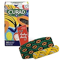 Curad Kendra Dandy Designer Adhesive Fabric Bandages (50 Count Variety Pack), 4 Colorful Patterns, 35 count Standard Bandages & 15 count XL Bandages