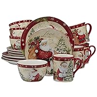 Certified International 89127 Holiday Wishes 16 piece Dinnerware Set, Set of 4, One Size, Mulicolored
