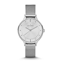 Skagen Women's Anita Lille Three-Hand Silver Stainless Steel Mesh Band Watch (Model: SKW2149)