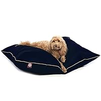 Majestic Pet Rectangle Medium Dog Bed Washable – Non Slip Comfy Pet Bed – Dog Crate Bed Super Value Pillow Dog Bed – Dog Kennel Bed for Sleeping - Dog Bed Medium Breed 35 x 28 Inch – Solid Blue