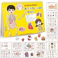 Human Body Anatomy Busy Book for Kids, Montessori Homeschool Learning Activities Busy Book 15 Pages, Kids Autism Sensory Toys, Preschool Learning Activities Gifts for Age 4 5 6 7 8 Years