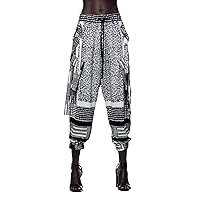 Sahara Cargo Pants – Men’s and Women’s Cargo Pants - Lightweight Loose Fitting Unisex Pants, Black & White