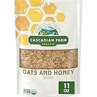 Cascadian Farm Organic Granola, Oats and Honey Cereal, Resealable Pouch, 11 oz