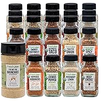 FreshJax Organic Breakfast Seasoningt and 25 Sampler Sized Seasoning Blends Bundle | 1 Large Bottle and 25 Sampler size | Non GMO, Gluten Free, Keto, Paleo, No Preservatives Spices and Seasonings