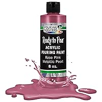 Pouring Masters Rose Pink Metallic Pearl Acrylic Ready to Pour Pouring Paint – Premium 8-Ounce Pre-Mixed Water-Based - for Canvas, Wood, Paper, Crafts, Tile, Rocks and More