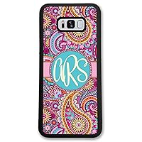 Galaxy S10 Plus, Phone Case Compatible Samsung Galaxy S10+ [6.4 inch] Pink Paisley Monogram Monogrammed Personalized S1064