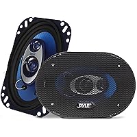 Pyle 4'' x 6'' Three Way Sound Speaker System - Pro Mid Range Triaxial Loud Audio 240 Watt per Pair w/ 4 Ohm Impedance and 3/4'' Piezo Tweeter for Car Component Stereo PL463BL