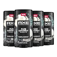 Fine Fragrance Collection Deodorant Stick Pure Coconut 4 count with 48H Freshness and Odor Protection Deo Stick Infused with Coconut, Eucalyptus, and Oak Essential Oils 2.6 oz