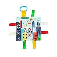 Baby Jack & Co 8x8” Learning Lovey Chicago Illinois Tag Toys for Babies - Baby Crinkle Toys - Soft & Safe - Learn USA Cities and Shapes - Ideal Baby Toy & Gift BPA Free w/ Stroller Clip