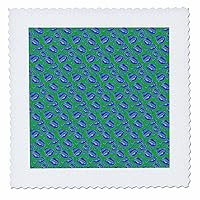 3dRose Two Kisses Collided Lip Bold Blue Lips Pattern - Quilt Squares (qs_357237_4)