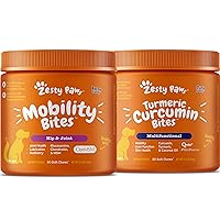 Zesty Paws Glucosamine for Dogs - Hip & Joint Health Soft Chews with Chondroitin & MSM + Turmeric Curcumin for Dogs - for Hip & Joint Mobility Support