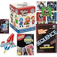 Pass GO Monopoly Pop Mini Figure Icon Bundled with Classic Retro Game Sequence + Character Board Games + Vintage Toy 90's Compatible with UNO Cards & Sticker Pack 3 Items