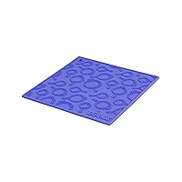 7 Inch Square Silicone Skillet Pattern Trivet - Blue