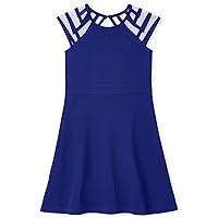 The Children's Place Girls' Short Sleeve Fashion Dress, Electric Violet, 10