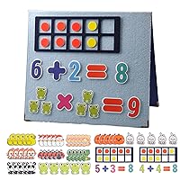 CHEFAN Foldable Felt Board Felt Ten-Frame Set Math Manipulative Counter for Preschool