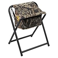 Browning SteadyReady Hunting Chair - Compact and Foldable Steel Frame Stool with Exra-Wide Angled Anti-Slip Seat and Realtree Max-7 Camo Pattern