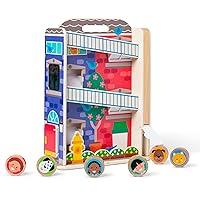 Melissa & Doug GO Tots Wooden Town House Tumble with 3 Disks - FSC-Certified Materials, 16.75 x 11.75 x 5.5