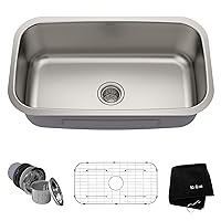 Kraus KBU14 31-1/2 inch Undermount Single Bowl 16-gauge Stainless Steel Kitchen Sink