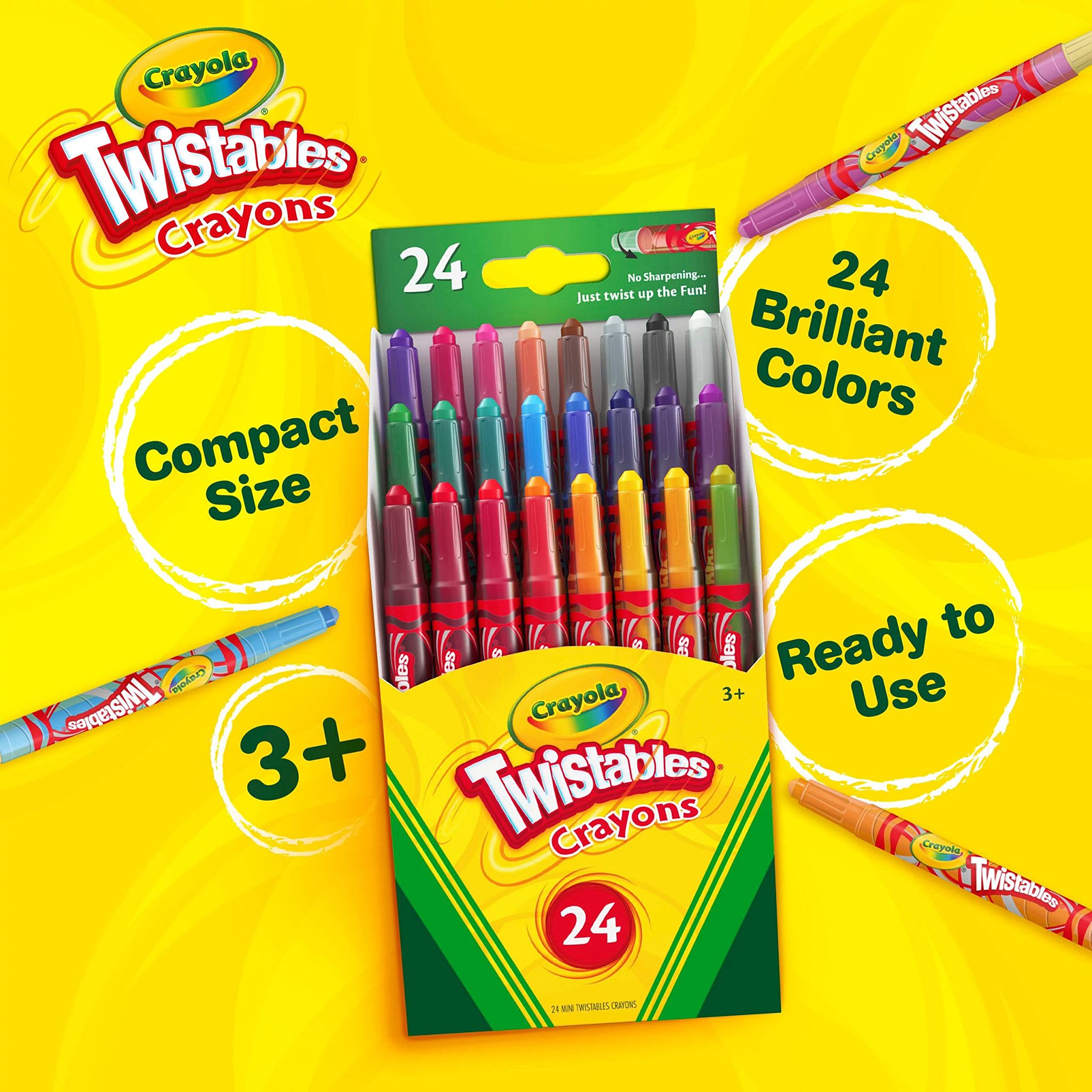 Crayola Twistables Crayons Coloring Set, Kids Indoor Activities at Home, 24 Count, Assorted