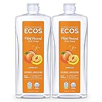ECOS® Hypoallergenic Dish Soap, Natural Apricot, 25 Fl Oz (Pack of 2)