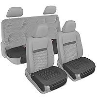 Motor Trend Seat Covers for Cars Trucks SUV, Faux Leather Full Set Black Padded Car Seat Covers with Storage Pockets, Premium Interior Car Seat Cover