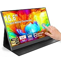 15.6inch Portable Touch Monitor for Laptop,1080P Laptop Monitors FHD HDR Plug&Play USB-C HDMI Gaming IPS Display Travel External Screen for PC,Tablet,Mac,Switch,Xbox,PS3/4/5 Will