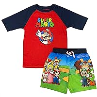 Super Mario Boys Swim Trunks & Rashguard 2-Piece Set
