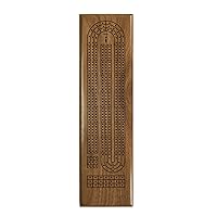 Wood Expressions Solid Walnut Wood Classic Cribbage Set of Continuous 3 Track Board with Metal Pegs