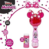 Little Kids Disney Minnie Mouse Light and Sound Musical Bubble Wand, Includes Bubble Solution, Plastic, Multi (2051)
