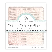 Amazing Baby Cellular Blanket, Premium Cotton, Soft Pink, 44x44 Inch (Pack of 1)