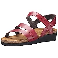 NAOT Footwear Women's Kayla Wedge Sandal with Cork Footbed and Arch Support - Adjustable 3-Strap Sandal With Backstrap-Lightweight and Perfect for Travel - Narrow to Medium Fit, Wide Option Available