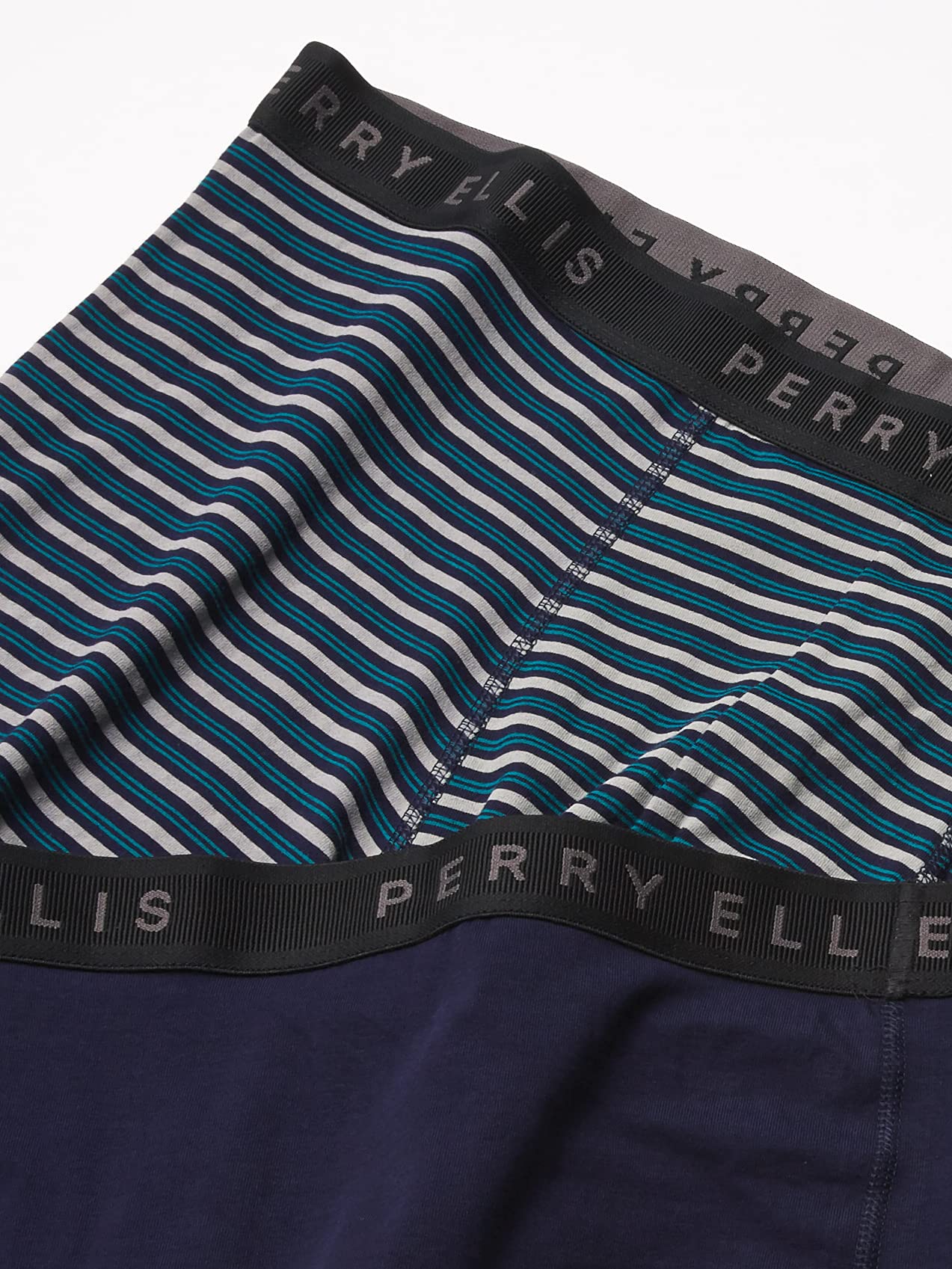 Perry Ellis Men's Cotton Stretch Boxer Briefs, Tagless, No Roll Waistband, 5 Pack