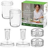 Ferment Kit - 2 Fermenting Mason Jars, 2 Fermentation Weights & 2 Fermenting Lids