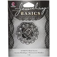 Cousin Jewelry Basics 1-Piece Metal Accent, Gunmetal Rose