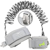 Lehoo Castle Anti Lost Wrist Link for Toddlers, 4.9ft Toddler Harness with Key Lock, Reflective Toddler Wrist Leash, Child Leash Harness, Leash for Kids (Grey)