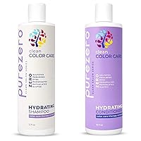 Clean Color Care Hydrating Shampoo & Conditioner Set - Toning, Balance for Color Treated Hair - Hydrate Dry Hair - Zero Sulfates, Parabens, Dyes - 100% Vegan & Cruelty Free