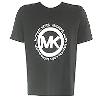 Michael Kors Mens 100% Cotton Black/White MK Logo Crew Neck T Shirt