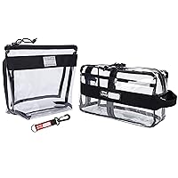 Rough Enough Clear Toiletry Bags for Traveling with Handles Toiletries Cosmetic Pouch Makeup Bags TSA Approved for Men and Women Travel
