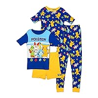 Pokemon Boy 4 PC Short Sleeve Cotton Tight Fit Pajama Set Size 8