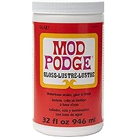 Mod Podge Gloss Sealer, Glue & Finish: All-in-One Craft Solution- Quick Dry, Easy Clean, for Wood, Paper, Fabric & More. Non-Toxic - Craft with Confidence, Made in USA, 32 oz., Pack of 1