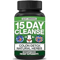 15 Day Cleanse | Colon Detox with Natural Laxative for Constipation & Bloating. 30 Pills to Detoxify & Boost Energy | Extra-Strength Senna Leaf Supplements | Strong for Some People.