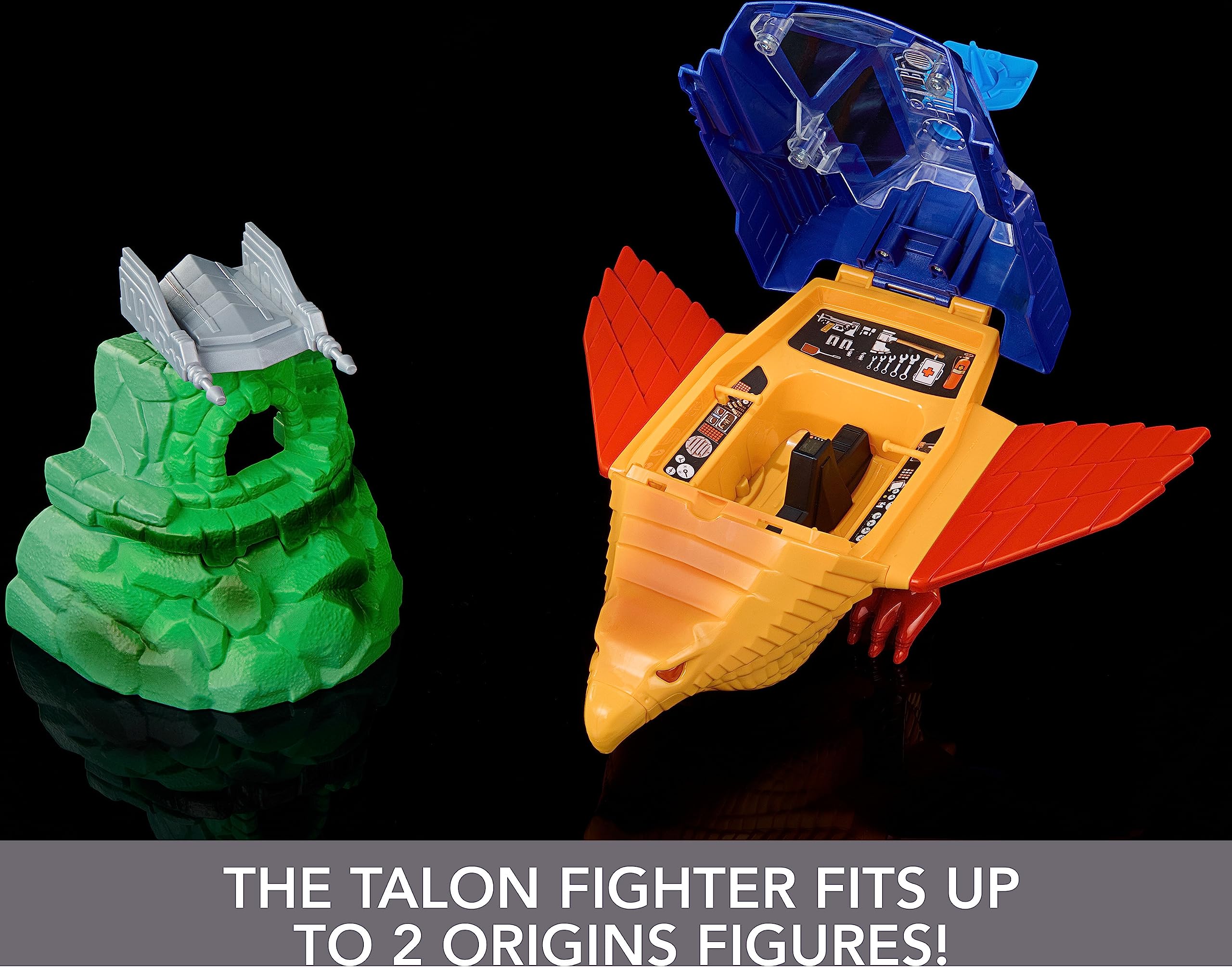 Masters of the Universe Origins Playset with Toy Plane & Accessories, Talon Fighter & Point Dread Outpost, 5.5-in Scale