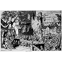 Cruikshank Tower Of London NMasque In The Palace Garden Of The Tower Royalty And Noblemen Watch A Masquerade Performance Etching By George Cruikshank For William Harrison AinsworthS The Tower Of Londo