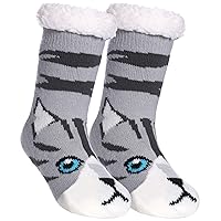 SDBING Kids Fuzzy Slipper Socks Boys Girls Soft Cozy Fluffy Grips Socks Winter Warm Non Slip Christmas Socks