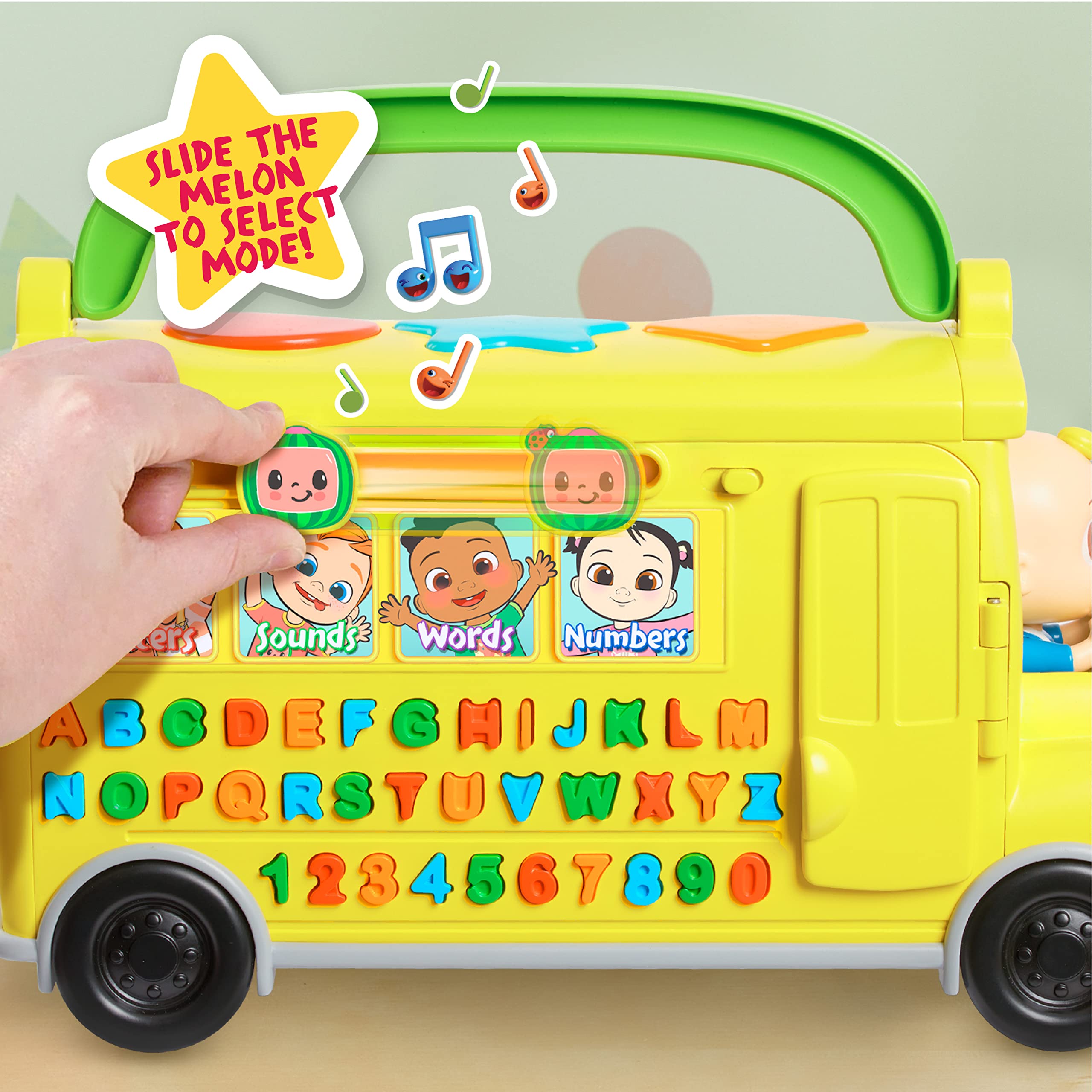 CoComelon Musical Learning Bus, Number and Letter Recognition, Phonetics, Yellow School Bus Toy Plays ABCs and Wheels on the Bus, Officially Licensed Kids Toys for Ages 18 Month by Just Play