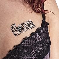 5 x Barcode BLACK OWNED Temporary Tattoos Fetish BBC Hotwife Queen of Spades (5)
