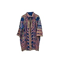 ETHINUMATIC®️ Colorful Embroidered Suzani Jacket, Indian cotton embroidery jacket, Suzani kimono robe, Women Suzani Jacket
