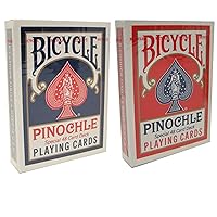 Deluxe 2 Deck Set of Bicycle Pinochle Playing Cards - Includes Bonus Cut Card! (Jumbo Index)